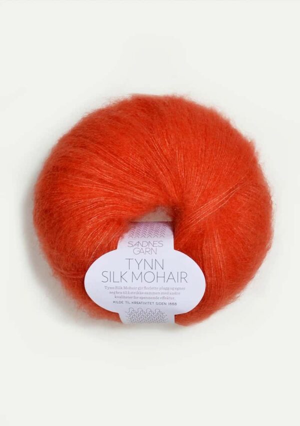 Tynn Silk Mohair Mørk Orange 3818