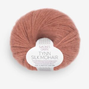 Tynn Silk Mohair Støvet Plommerosa 3553 fra Sandnes