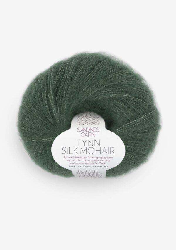 Tynn Silk Mohair Dyp Skoggrønn fra Sandnes