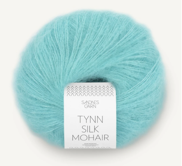 Tynn Silk Mohair Blå Turkis 7213