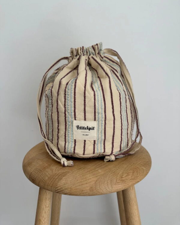 Knitter's Project Bag - Seersucker Twin Stripe - Image 4