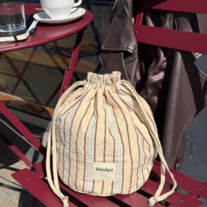 Knitter's Project Bag - Seersucker Twin Stripe