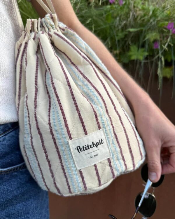 Knitter's Project Bag - Seersucker Twin Stripe - Image 3