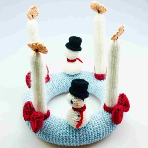 Adventskrans med Snemænd